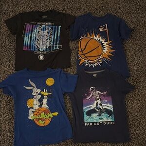 Kids Blue Graphic Tees - Set of 4